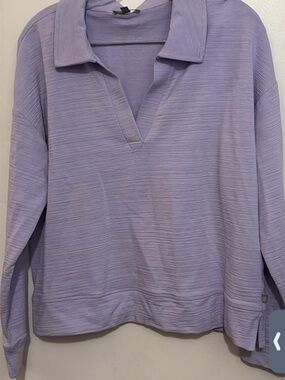 Talbots Lavender Textured V-Neck Pullover